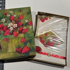 Strawberry Floral Stationery Set